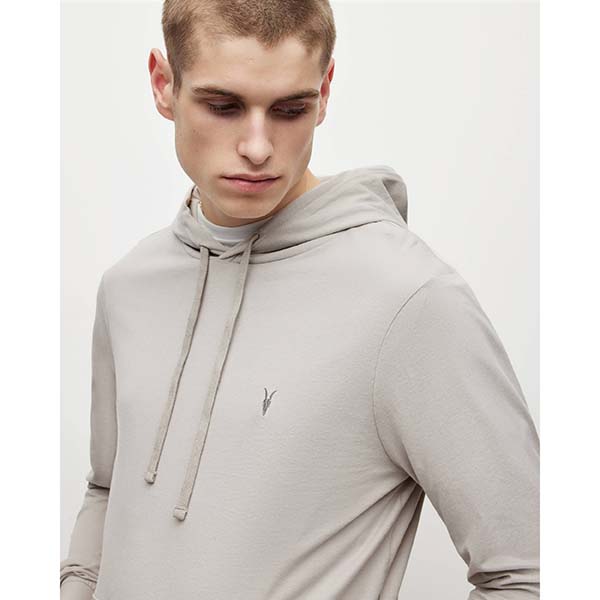 Allsaints Australia Mens Brace Pullover Brushed Cotton Hoodie Grey AU43-574